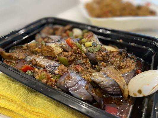 Eggplant and Minced Pork with Pepper