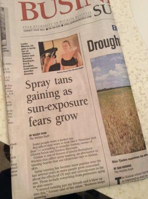 GLISTEN TAN featured in the Wichita Eagle!  AirbrushTanWichita.com