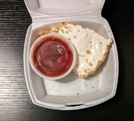 Homemade Cheesecake With Strawberry Sauce [$5.75]