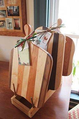 Timberlake's trademark, one-of-a-kind cutting boards and woodenware is available in our store or may be shipped anywhere!