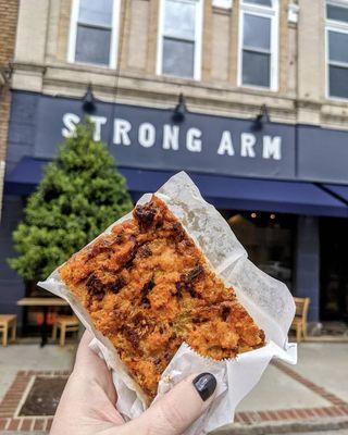 Chorizo bread pudding