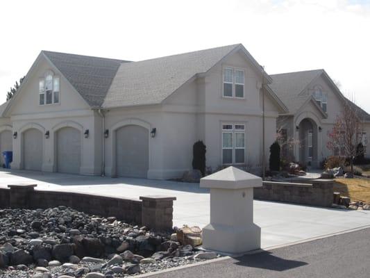 Framed large custom home.