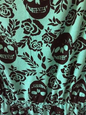 Up close of the skull dress...