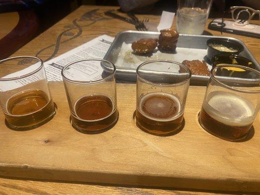 This is their beer flight pour.