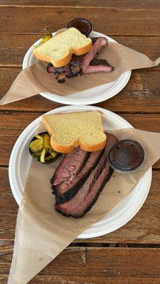 1/2 lb brisket and 1/2 lb pork ribs