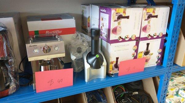 juicer $10 and espresso machine $40