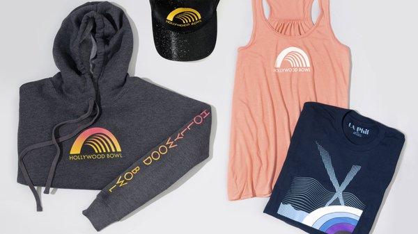 Apparel for men and women with Hollywood Bowl logos