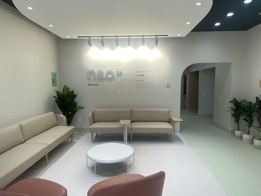 Modern & comfortable interior of Nao Medical - Mineola Urgent Care.