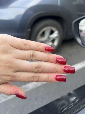 Acrylic red nails