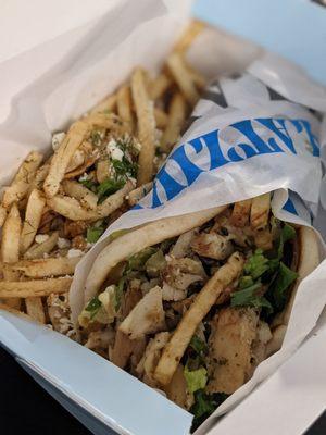 Chicken Gyro Pita, Greek Fries