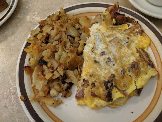 Bacon and cheese omelet