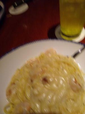 Shrimp linguine with Alfredo