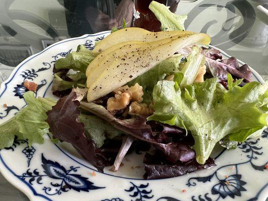 Pear walnut salad very tasty.