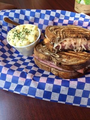 Reuben and potato salad