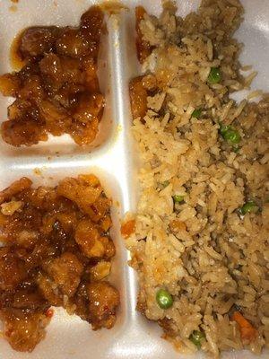 Generals chicken and friend rice