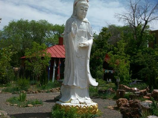 Large statue out front of the Project.