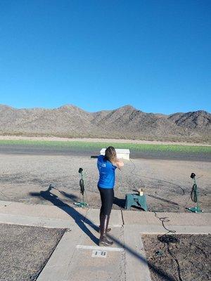 Shooting clay pigeons