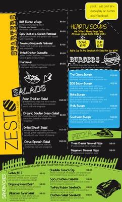 Zest Grill and Bar New Lunch and Dinner Menu