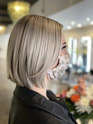 When creating this look Stacie did a full foil and tone to get these subtle gray hues.