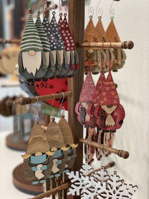 Wooden Gnome Ornaments by Cutting Edge Wood Creations