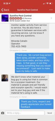 Helpful exchange from Christopher, Surefire. He confirmed "that's standard scorpion procedure"