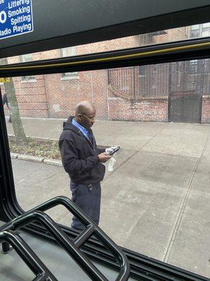 The bus number was 5487 and the time was 1:19pm at church Ave on 02/23/2024. He needs to be retrained and or fired.