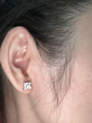 Great job on piercing! Beautiful Swarovski earring!