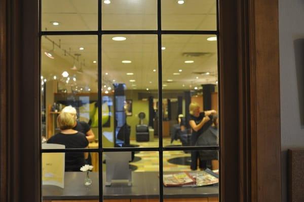 Another view of the salon through our waiting area.