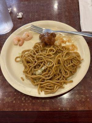 House Special Chow Mein, Sesame Chicken, shrimp