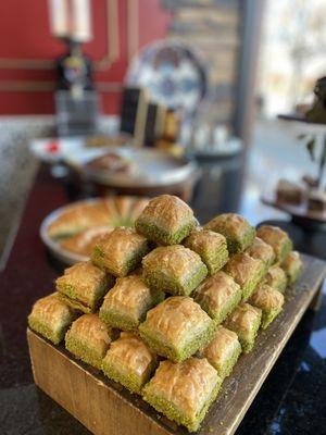 Freshly made baklava