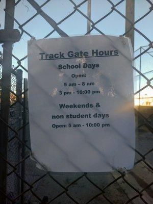 Public Hours, Burlingame High School Running Track