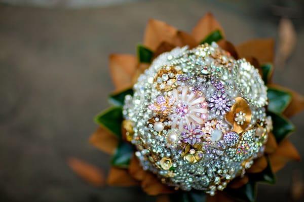 Bridal bouquet made with brooches from Malena's