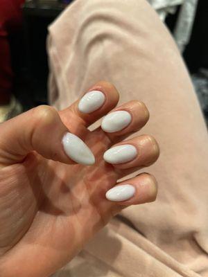 Horrible "acrylic" manicure with bumps