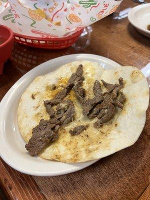 Steak quesadilla.