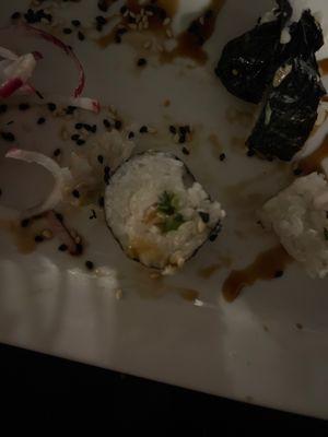 Barely any substance to this sushi.