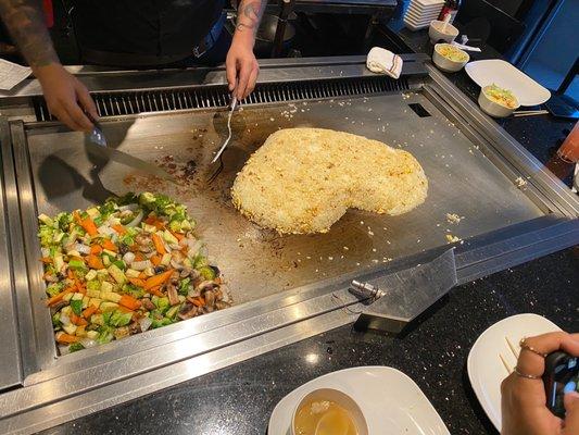 Hibachi Fried Rice and Vegetables