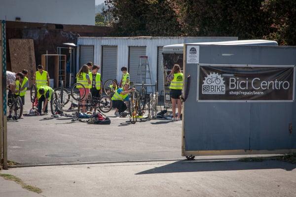 434 Olive Street: entrance for DIY bike repair at Bici Centro