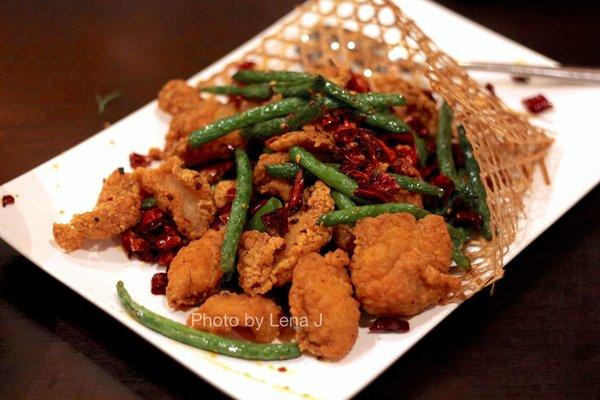 050. Fried Fish Filet w/ Chili Pepper 竹台鱼 ($16.95) - the table's favorite