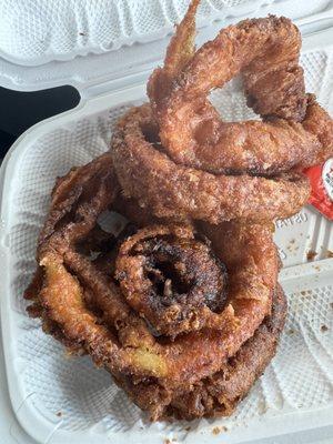 Onions rings - delicious! we had eaten a few before the picture was taken-