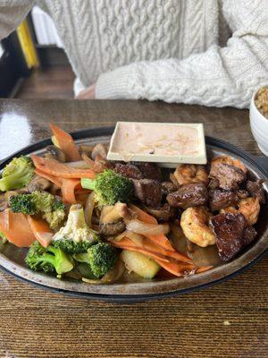 Shrimp and steak hibachi