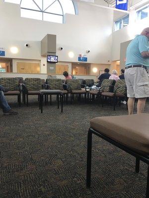 Very large waiting area for physicians area of the building