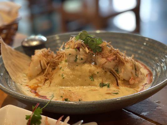 Tamal de Elote con Camarones