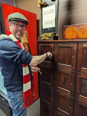 First member to rent a cigar locker!