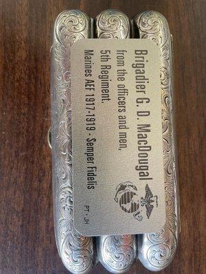 Cigar Case from WWI  United States Marine Corps...