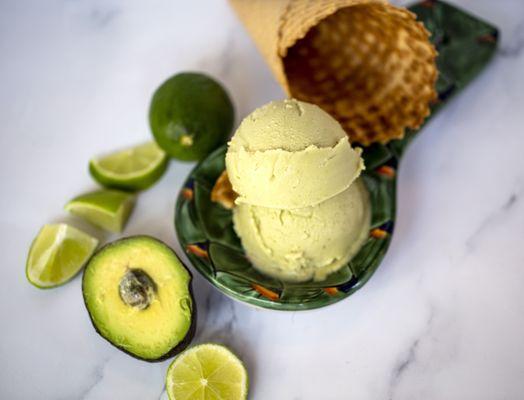 A scoop of Avocado Lime, part of Destination: Mexico