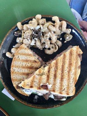 Steak Panini with Pasta Salad