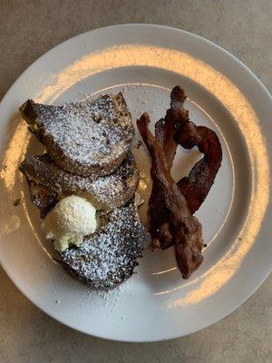 French toast with a side of bacon