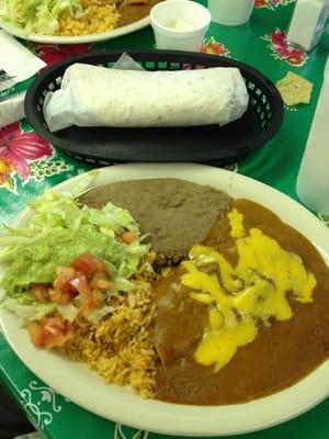 $4.99 Enchilada Plate special. What a great deal and really good. The guacamole, tortilla and salsa were excellent!