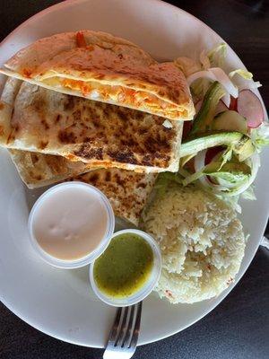 Chicken quesadilla.