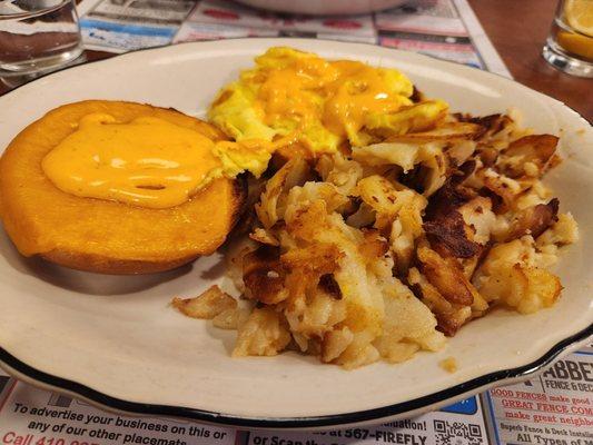 Egg and cheese with Sriracha aioli